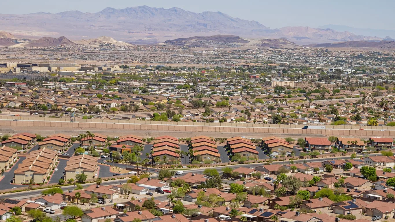 Henderson, Nevada and the Las Vegas Valley from above